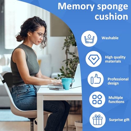 Lumbar Roll Pillow for Lower Back, 11 Inch Memory Foam Roll Pillow (Black) — view 3