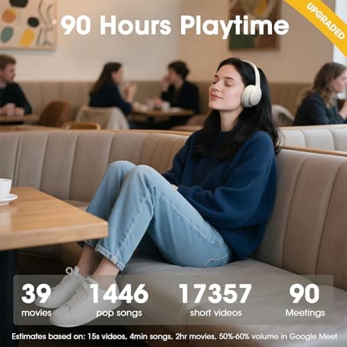 DOQAUS Bluetooth Headphones Over Ear, Headphones Wireless, APP Control — view 2