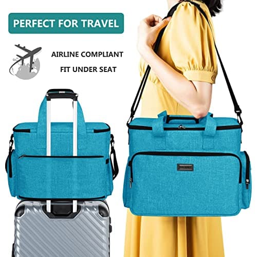 BAGLHER Dog Travel Bag, Pet Travel Bag With 2 Pet Food Containers and 2 Collapsible Silicone Bowls; Essential Kits for Pet Travel Sky Blue — view 6