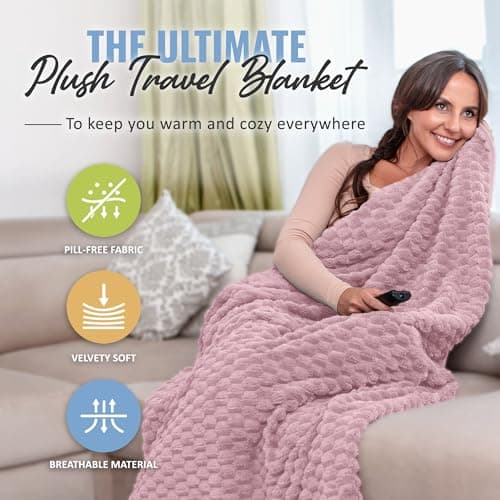 BOACAY Packable Travel Blanket for Aeroplane, Car - Compact Office Blanket - Portable Pillow for Adults, Children with Case, Luggage Sleeve, Backpack Clip — view 2
