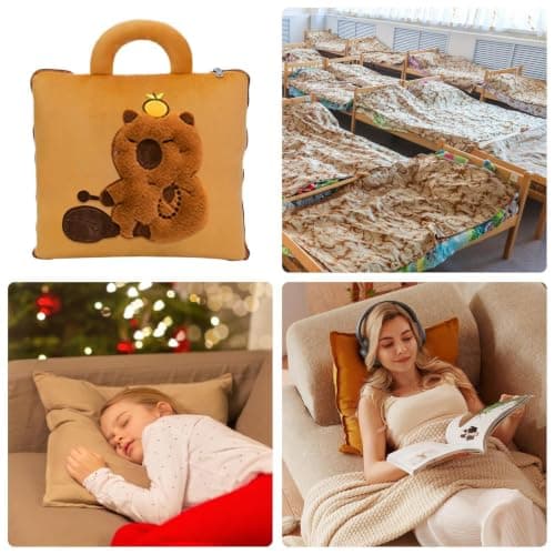 Pillow Blanket Soft Compact Head Back Nap — view 4