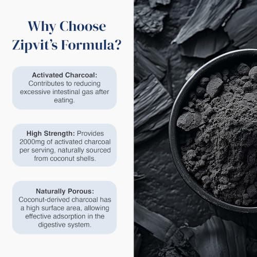 Zipvit Activated Charcoal 2000mg - High Strength - 180 Capsules — view 3