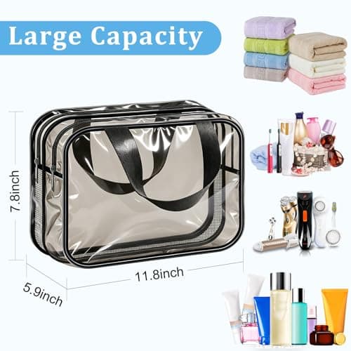 Funnasting Clear Toiletry Bag, Waterproof PVC Travel Wash Bag — view 6
