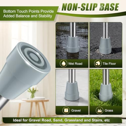 supregear Rubber Ferrules (4-Pack), 19mm Replacement Rubber End Caps for Walking Cane & Sticks Foot Pad Accessory, Grey — view 5