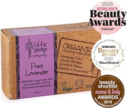 Little Soap Company Organic Pure Lavender Soap Bar for Face & Body, 110g — view 3