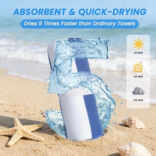 Microfibre Beach Towels for Adults - 1 Pack 180x90cm Microfibre Towel — view 4
