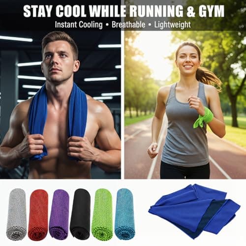 XIMU-SHANGDIAN 8 Pack Cooling Towels for Neck – Instant Cool Down Towel with UV Protection, Soft & Breathable, Perfect for Golf, Sport, Running, Gym, Camping, Fitness, Workout & Outdoor Activities — view 5