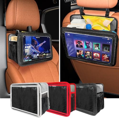 TDOFYH Car Seat Back Organizer Tablet Holder, Vehicle Front Seat, Personal Travel Storage Bag For Adults & Kids Car Accessories Interior & Travel Essentials(Grey) — view 2