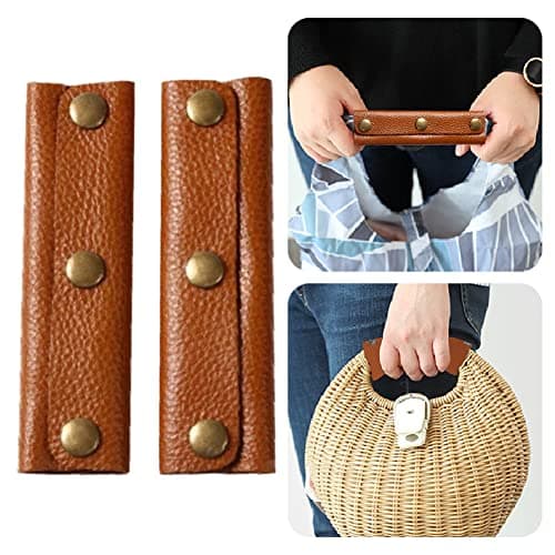 QOTSTEOS 2pcs Handbag Handle Covers, Luggage Wrap Protector PU Leather For Tote — view 3