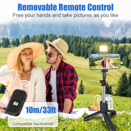 Adiwo 70cm Mobile Phone Tripods, 3 in 1 Portable Travel Phone Holder — view 6