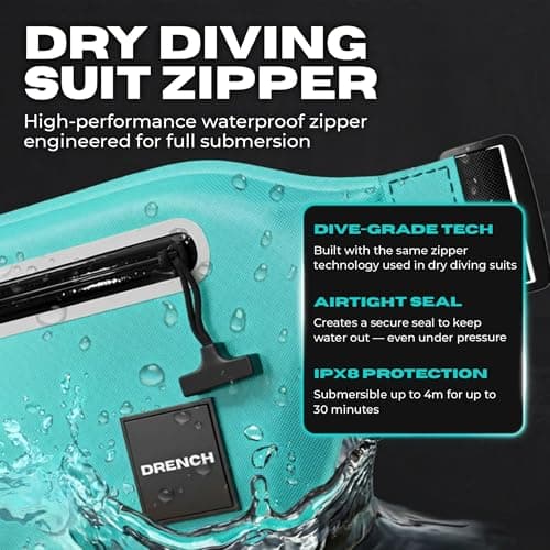 Drench 100% Waterproof Teal Bum Bag & Phone Pouch Set | IPX8 Submersible Waterproof Waist Bag for Kayaking, Paddleboarding & Beach Holidays | Waterproof Pouch for Phone & Travel Essentials — view 6