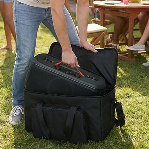 Wodsty Protective Hard Case On-Go 1/2 Speakers, 900D Storage Bag with Handle and Strap, Portable Travel Cover Outdoor Events, Black — view 4