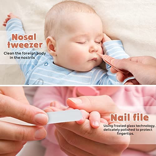 Baby Nail Clippers Set with Cute Case, Infant Fingernail and Toenail File Kit for Newborn Manicure and Pedicure, New Mom Grooming Gift — view 5