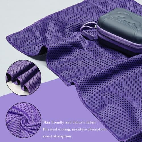 Cooling Towel with EVA Hard Case, Instant Ice Towel for Neck Face, Soft Breathable Gym Towel, Fast Drying Cooling Scarf for Workout, Hiking & Sports (A-4) — view 3