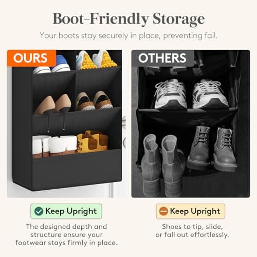 Lifewit 6 Tier Over the Door Shoe Organiser Hanging Rack Holder, Black — view 4