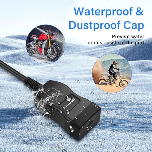 PNGKNYOCN Motorcycle USB Charger, 30W USB Type C PD & USB 3.0 Quick Charge Motorcycle Waterproof Charger Port to U-Shaped Terminal for Phone, Tablet, GPS(1.2M) — view 4