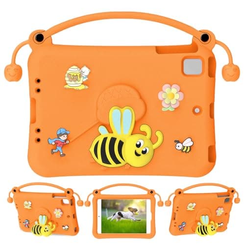 Aramox Protective Tablet Case EVA Foam Rubber Tablet Cover Fits for Mini 1 2 3 4 5 with Washable Design Kickstand Accurate Cutouts for Kids Family Travel Use (Orange) — view 4