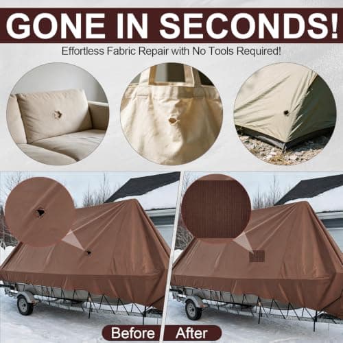 Canvas Repair Patches 4 x 79 inch Waterproof Fabric Tape (Brown — view 5