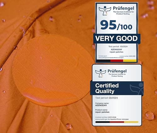 Stick-On Repair Patches for Down Jackets, Tents, 11 Pcs, Waterproof, Orange — view 5
