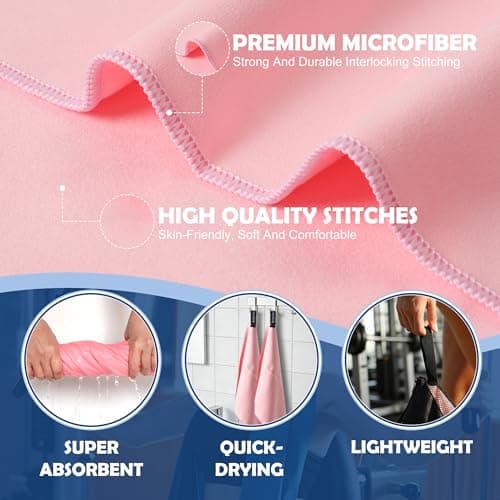 Anavasi 6 PCS Microfibre Towels for Adults, 2*(180*80 + 80*40 + 50*30) cm — view 3