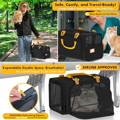 PAWZIDEA Expandable Rolling Cat Carrier with Wheels, Soft-Sided Pet Carrier — view 5
