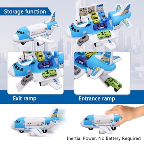 Airport Toys Airplane Car Toy Set for Kids with Trucks, Helicopter, Planes, Signs, Fire Trucks Race Cars and Airport Playmat, Great Military Toys Parking Lot Toy for 3 4 5 6 7 8 Boys Girls Toddler — view 5