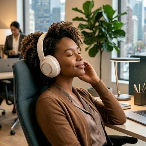 Headphones Wireless Over Ear Headphones, Fast Charging for Travel (White) — view 6