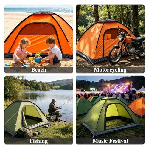 SAFACUS 4 Man Camping Tent - 3 to 4 Person Dome Tent Lightweight, Waterproof Family tent, Compact, Quick Setup. Outdoors, Backpacking — view 5
