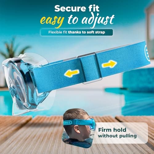 KIDVERSE Kids snorkel mask age 5 to 15 - Snorkel mask kids - Diving goggles with fabric or silicone strap - Snorkelmask set — view 3