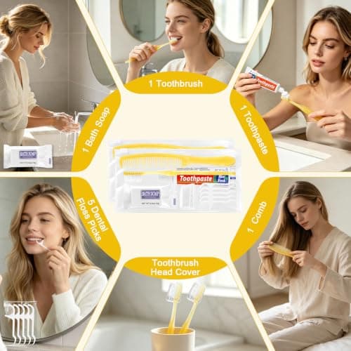 NICEMOVIC 30 Sets Hygiene Kit Bulk for Homeless, Basic Toiletry Kit Homeless Care Package Supplies Bulks, Travel Size Toiletries Set for Men & Women, Disposable Bulk Hygiene for Travel, Hotel, Charity — view 5