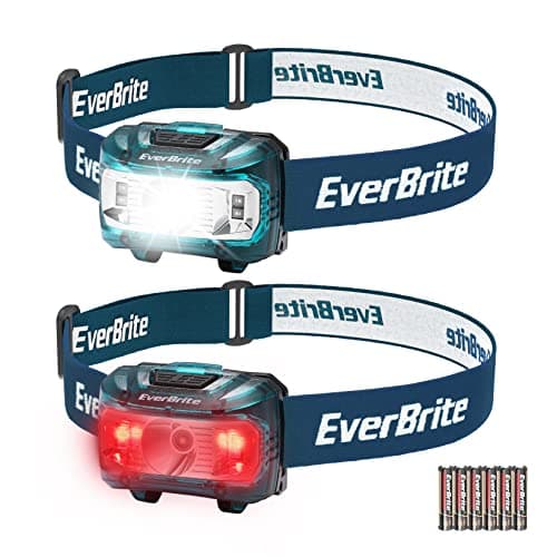EverBrite 150-300 LM LED Head Torch Battery Powered(2 Pack, Blue)