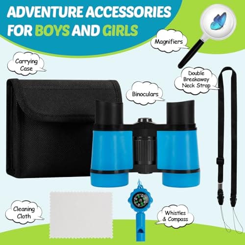 Binoculars for Kids, Kids Binoculars toys for 3 4 5 6 7 8 Years Boys and Girls, Set with Magnifying Glass & Compass - Birthday Gifts Outdoor Toy for Kid Ages 3-8 Toddler Camping — view 6