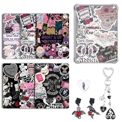 VelvetGlow 6 Pcs Inserts For E-Reader Clear Case and 2 Pcs Type C Charms Phone Charm Set, 6.8"X4.8" Cardstock Inserts Compatible With Paper White 11th/12th Generation Colorsoft (6.8" X 4.8")