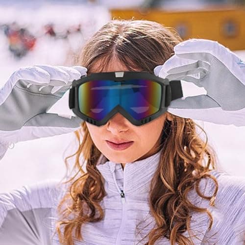 Dirt Bike Goggles Motorcycle ATV Ski Windproof Racing Glasses For Adults Men Women Youth Kids Winter Sports (A, One Size) — view 3
