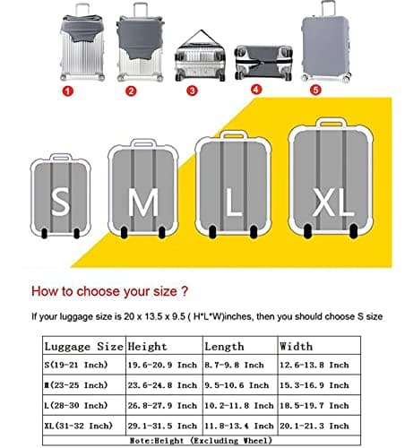 7-Mi 3D Print Giraffe Design Travel Suitcase Protector Elastic Sleeve Cover 19"-21" Anti-Scratch Luggage Cover Size S — view 5