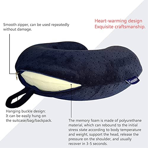Gosider Travel Pillow Neck Pillow for Traveling, Navy Blue — view 4