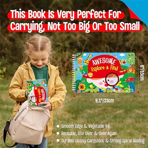 SpriteGru 28 Dry Erase Activities Book, Reusable & Erasable Game Pad, Explore and Find Games Interesting Educational Toy and Learning Tool for Road Trip Airplane Travel — view 5