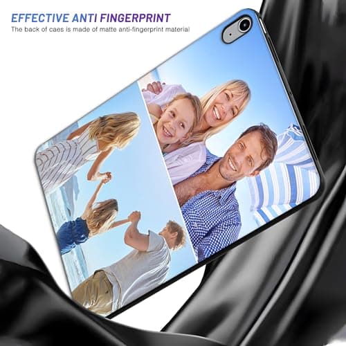 Personalised Case Compatible with All iPad models iPad 10th, 9th Gen,6th Gen, 5th Gen, Mini, Air, M2, M3 – Collage Photo Black Silicon Shockproof Cover - Personalize with TWO-PHOTOS — view 2