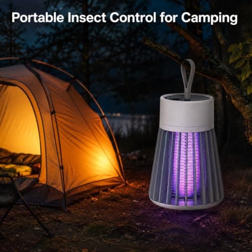 USB Rechargeable UV Bug Zapper Mosquito & Fly Trap, Portable Electric Insect Killer Lamp with Hanging Loop for Camping, Bedroom, Patio & Indoor Outdoor Use — view 5