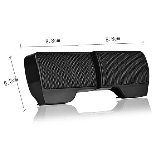 OFKPO Portable Mini Stereo Speakers Mini Computer Speaker Clip Portable Speaker Wired USB Loudspeaker for Laptop Desktop (Black) — view 6