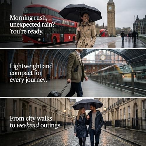 Hestya 3 Pack Windproof Compact Umbrella, Automatic Open & Close, UPF50+ UV Protection, Impact-Resistant Fabric, 42 Inch Portable Travel Umbrella for Men & Women — view 4