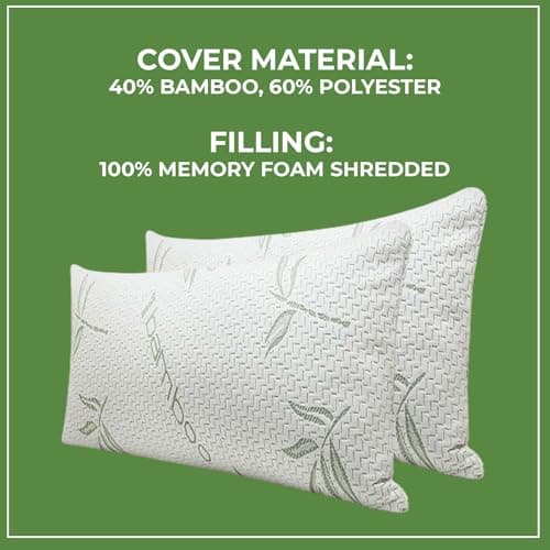 LSC Bamboo Memory Foam Pillow Neck Shoulder Support Hypoallergenic — view 5