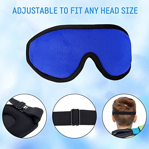Geyoga 2 Pcs 3D Sleep Mask for Kid Foam Eye Mask,Blue and Green — view 2