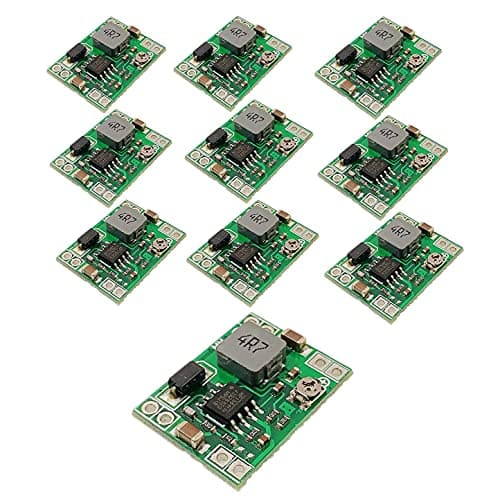 JZK 10 PCS Mini Size MP1584EN DC-DC Output Voltage Adjustable Step-Down Module, 3A Buck Converter, Adjustable 24V to 12V, 9V, 5V, 3V