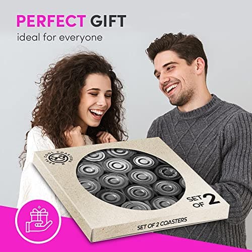 DV DESIGN 2 x Eco Boxed Cork Hexagon Coasters - BW - Retro Batteries Power Bank Drink Cup Mug Glass Table Protection Mat #38896 — view 5