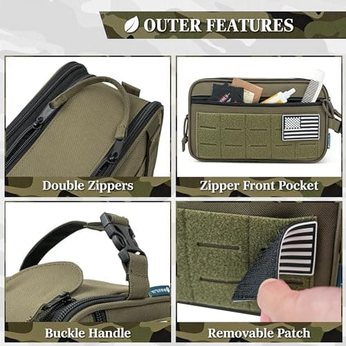 PAVILIA Tactical Toiletry Bag for Men, Water Resistant Molle Military Dopp, Olive, L, Military — view 4