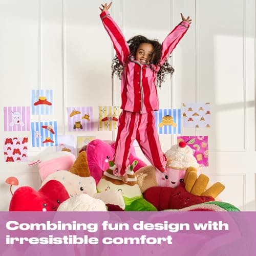 OHS Marshmallow Cuddle Cushion, Comfy Reading Pillows Super Soft Cosy Flannel Fleece Support Pillow with Arms Gaming Cushion for Girls Snuggle Hug Pillow Relaxing at Home, Pink/White — view 5