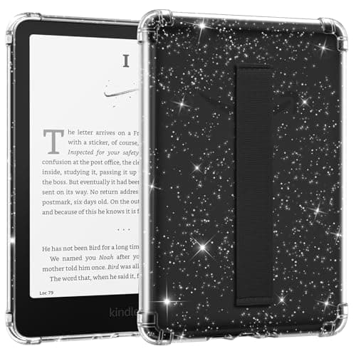 MoKo Case for 7" Kindle Paperwhite 12th Gen 2024, Glitter+Black