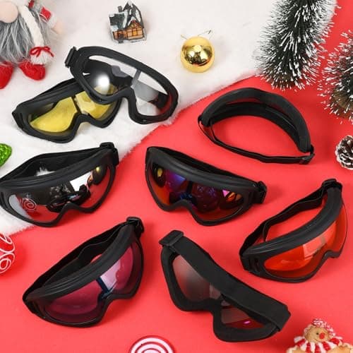 8 Pack Ski Goggles Snowboard Goggles for Men Women Kids Skiing Snowboarding Motorcycle Goggles for Adults Youth Colorful — view 6