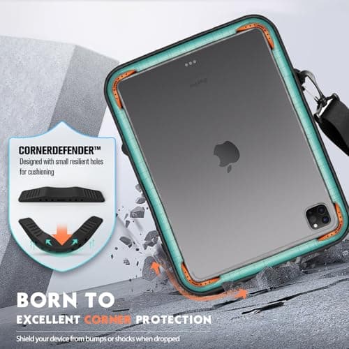 MoKo 13 Inch Tablet Sleeve Bag Carrying Case with Pockets Fits 13 Inch iPad Air M3 2025, iPad Pro 13" M4, Pro 12.9 M2 2022-2018, Galaxy Tab S9/S8+ 12.4", Black & Gray — view 4